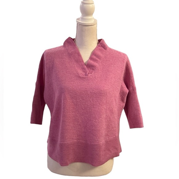 Anthropologie Sweaters - Anthropologie Aramanita 100% Pink Merino Wool Sweater Top by Size L